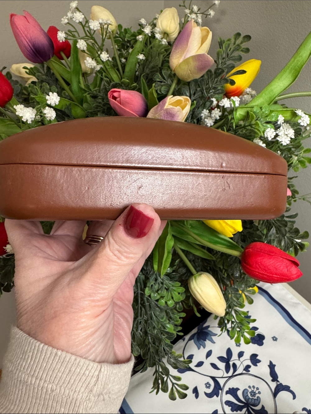 Longchamp Tan Brown Leather Eyewear Case - Picture 3 of 8